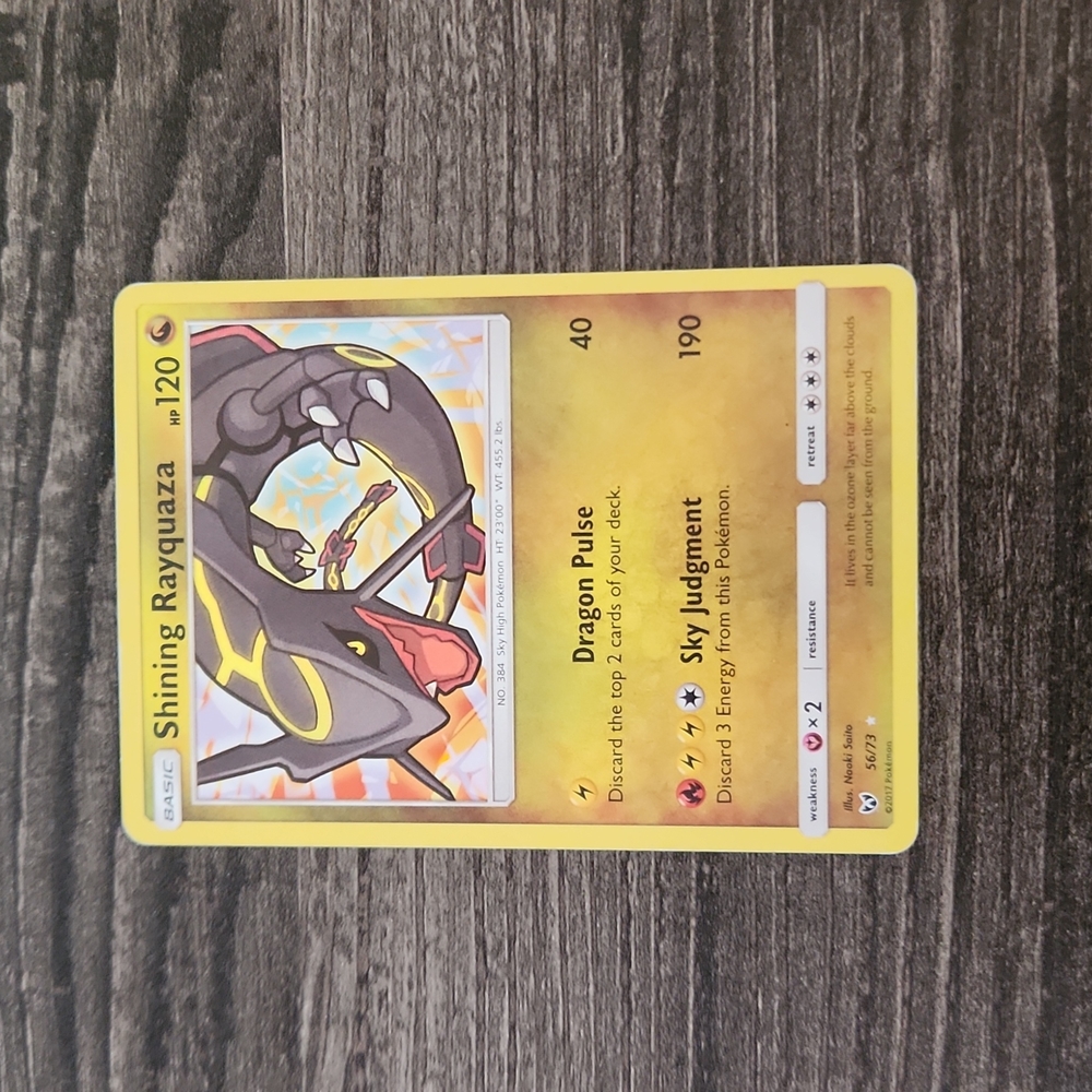 Shining Rayquaza Pokémon TGC Shining Legends Rare Holo 56/73 (Ungraded)